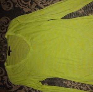 Wicker Park Lime green zebra burnout top